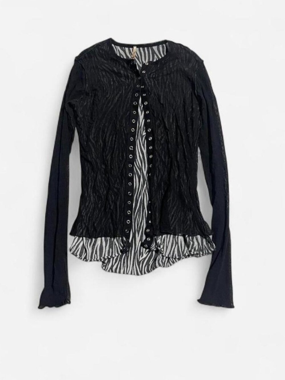 Grunge mesh  fitted button up size s